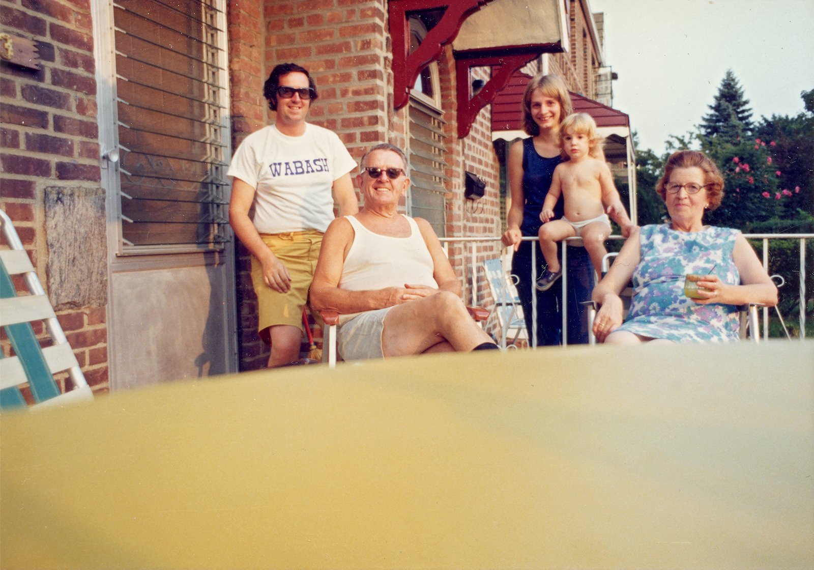 Stuart (in Wabash t-shirt) at his uncle and aunt Paddy and Catherine Hetherington’s house, 1976.