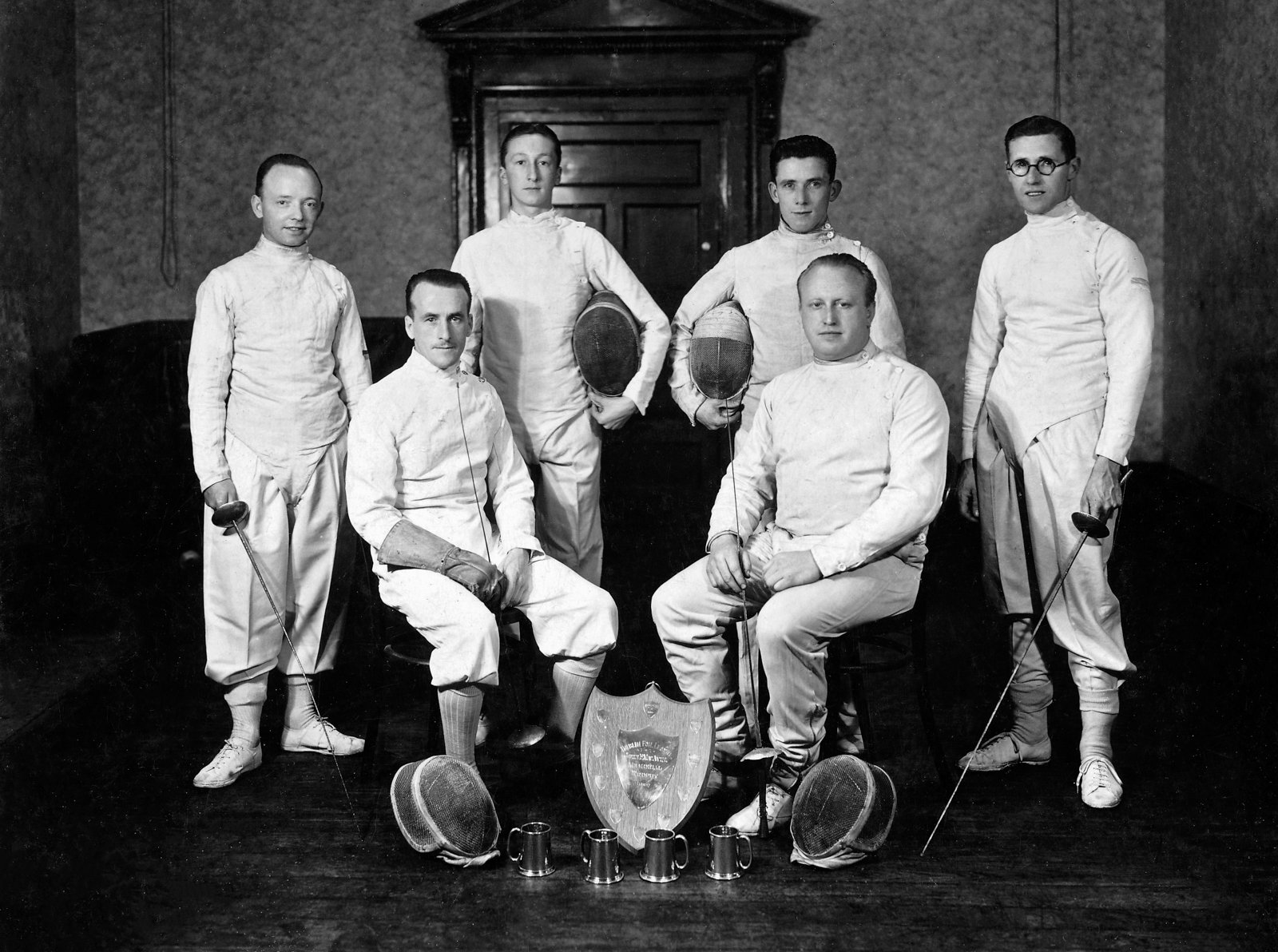 Team from the Achilles Fencing Club, Dawson Street Dublin, 1942.