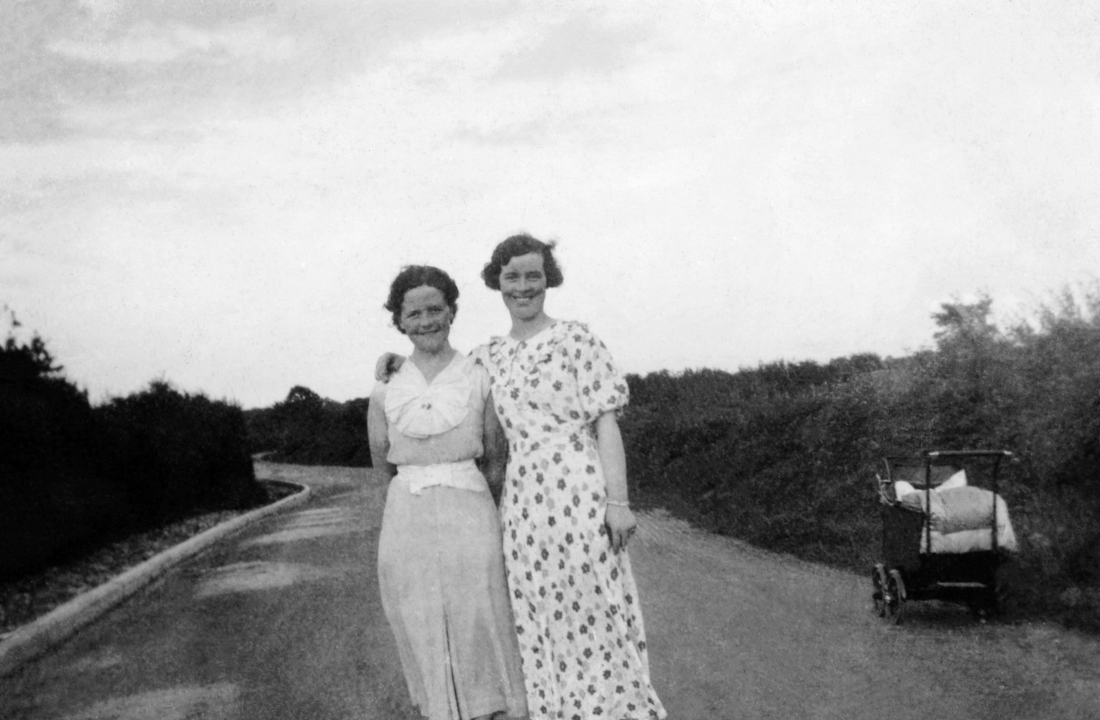 Eva Clerkin (right) with a friend, Monaghan, 1940s.
