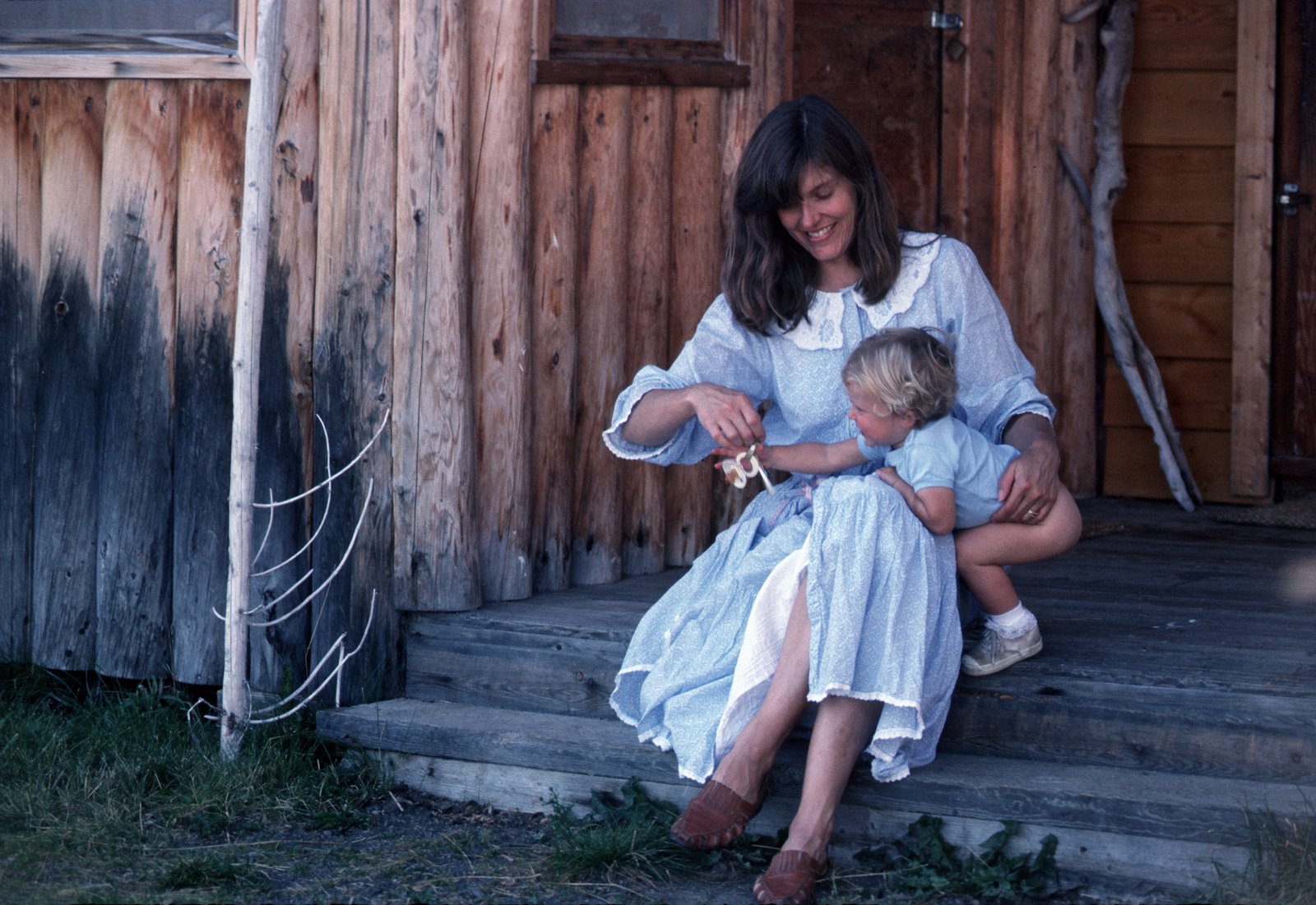 Gail and Tara, summer of 1989, Wolf Creek Lodge, Ealue Lake.