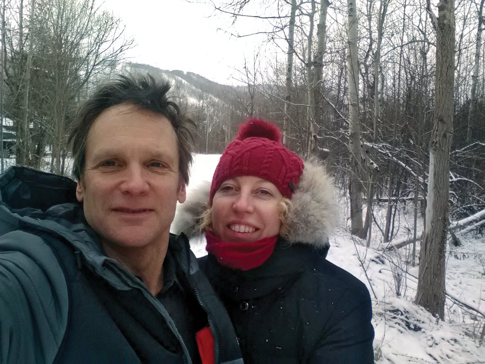 Carmel and John spending Christmas in the Blue Mountains, Collingwood, Ontario