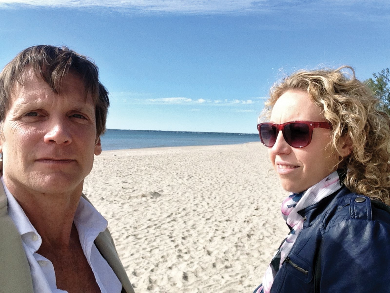 John and Carmel on The Sandbanks Beach, Prince Edward County, Ontario