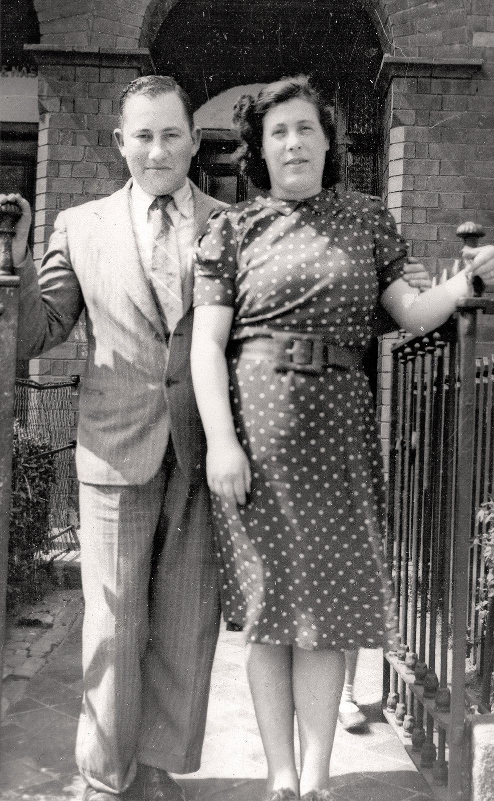 Samuel and Ettie (Woolfe) Kronenberg, parents of Geoffrey Kronn, at their house on Brighton Road, Rathgar, Dublin, 1939.