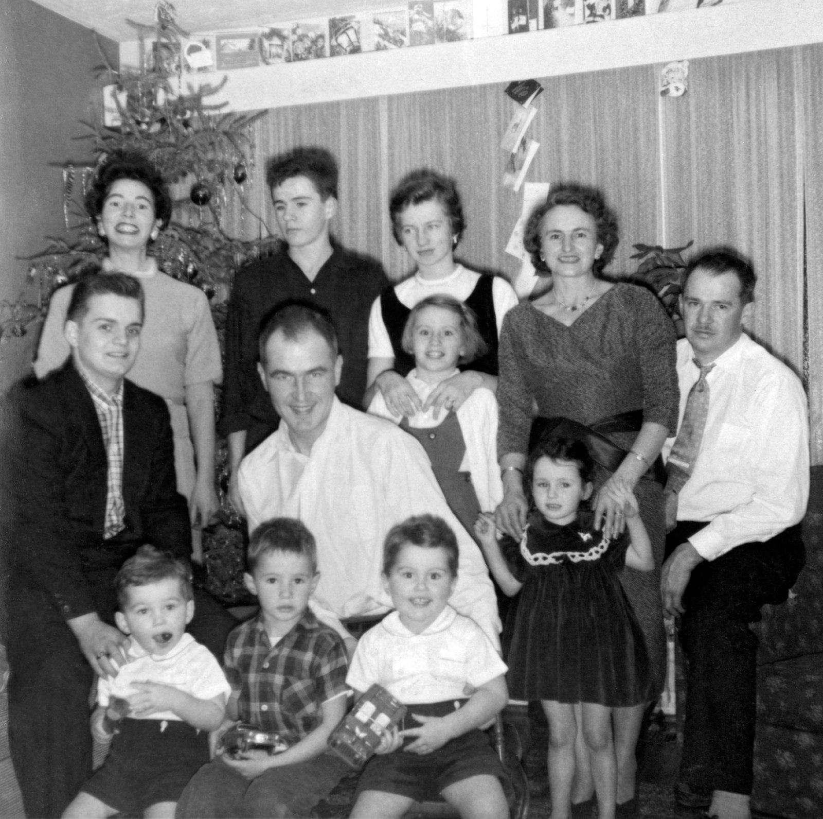 O'Donovans with family friends, the Crams, Christmas Day, December 1956.