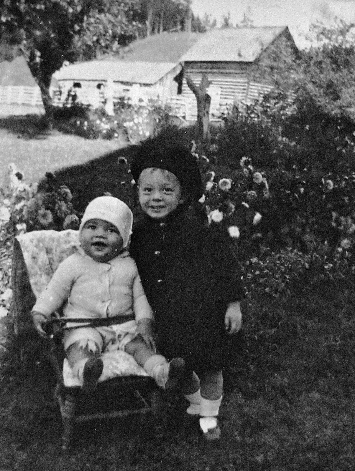 Baby Trevor and Bertie in tam, 1922.